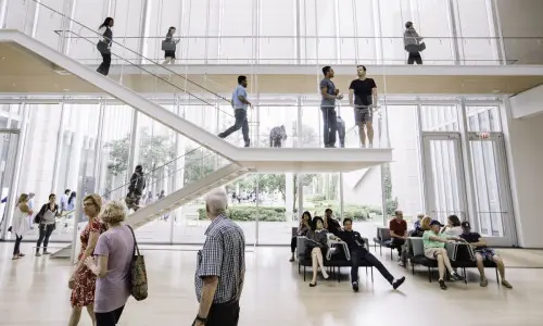 Persone all'interno dell'edificio dell'Art Institute di Chicago