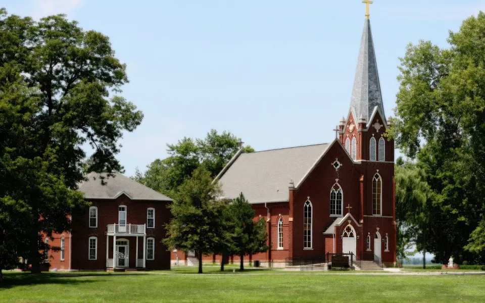 La storica chiesa di Kaskaskia, nella prima capitale dell'Illinois