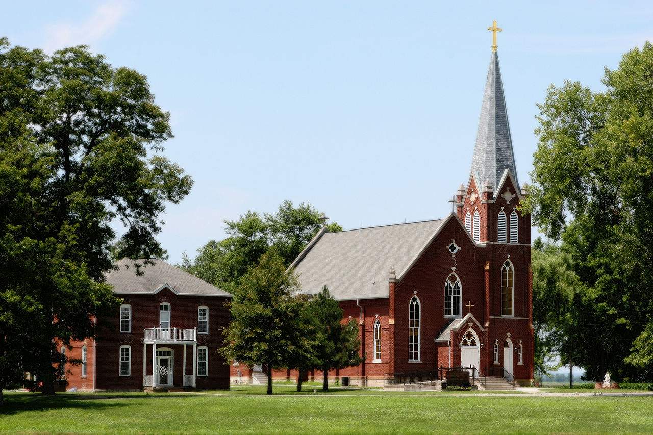 La storica chiesa di Kaskaskia, nella prima capitale dell'Illinois