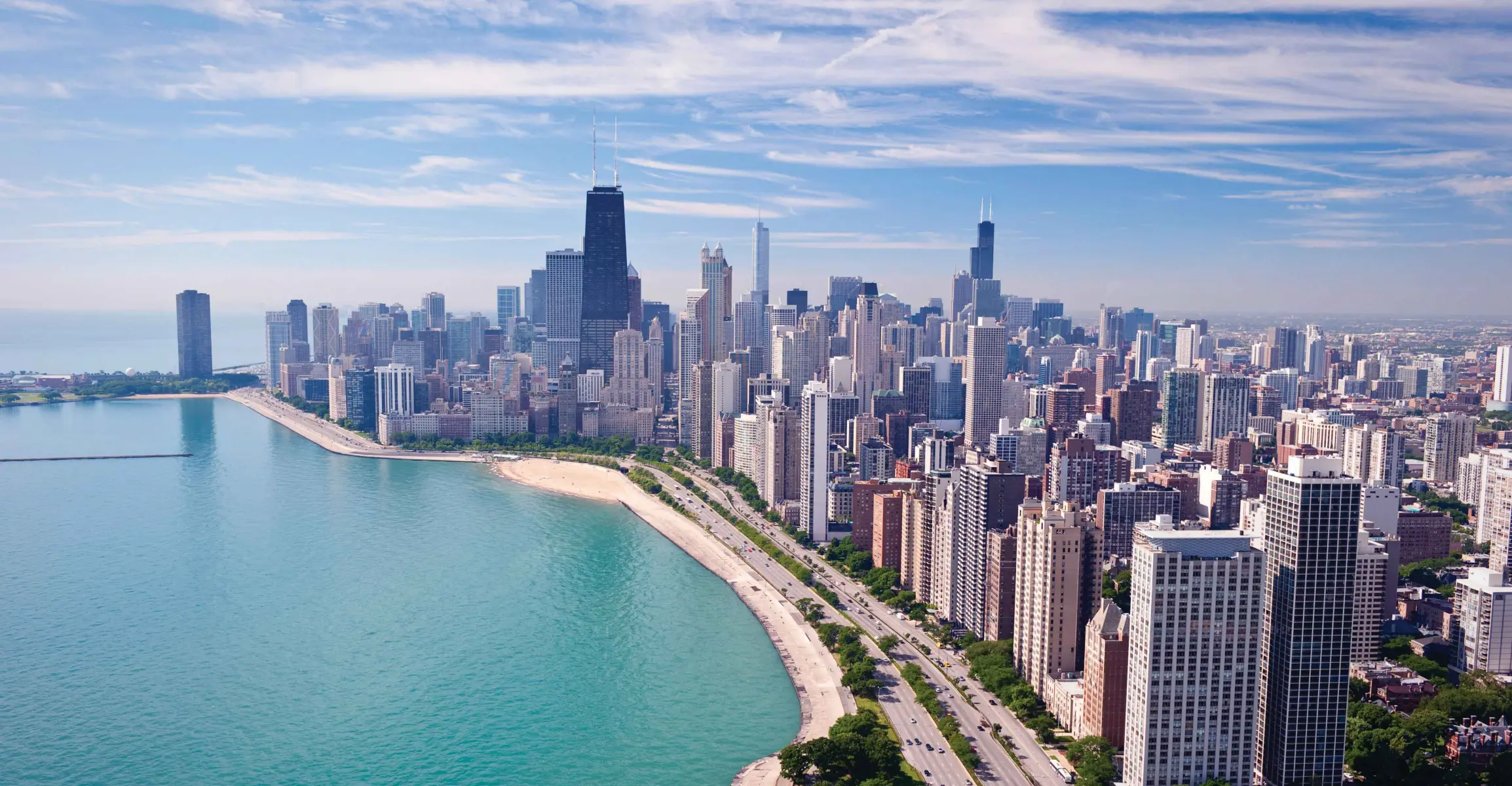 Vista aerea di Chicago