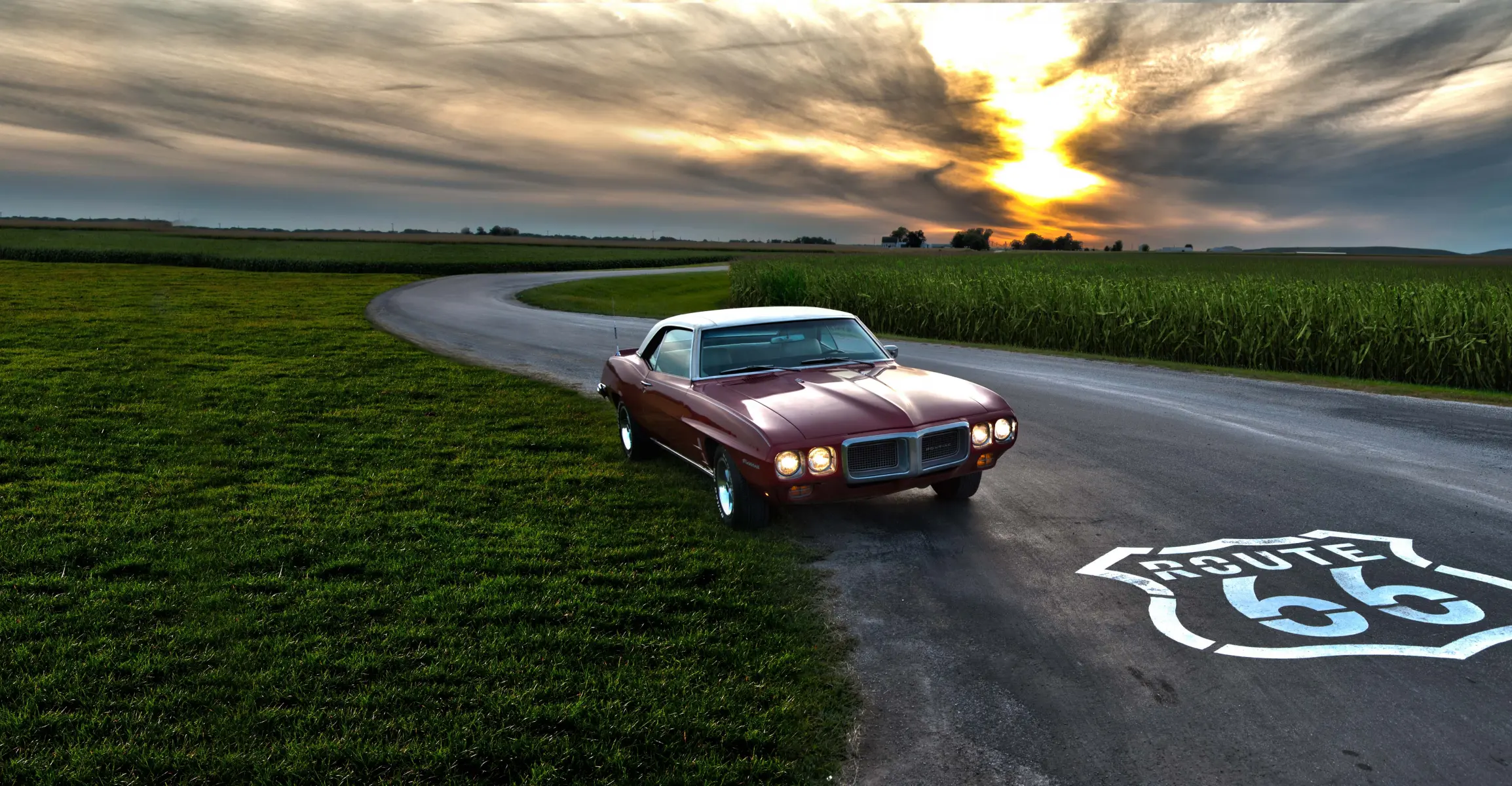 Auto ferma sulla Route 66