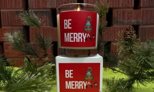 Candela di legno Be Lovely Be Merry