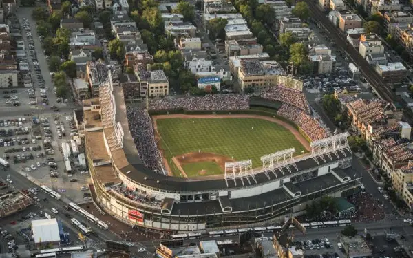 Una vista aerea del Wrigley Field