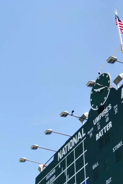 Parte del tabellone segnapunti del Wrigley Field dei Chicago Cubs