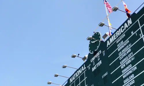 Parte del tabellone segnapunti del Wrigley Field dei Chicago Cubs